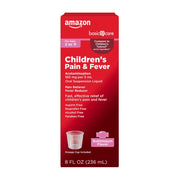 Amazon Basic Care Children's Pain and Fever Oral Suspension Liquid, Pain Reliever, Fever Reducer ,Bubblegum Flavor, 8 fl oz