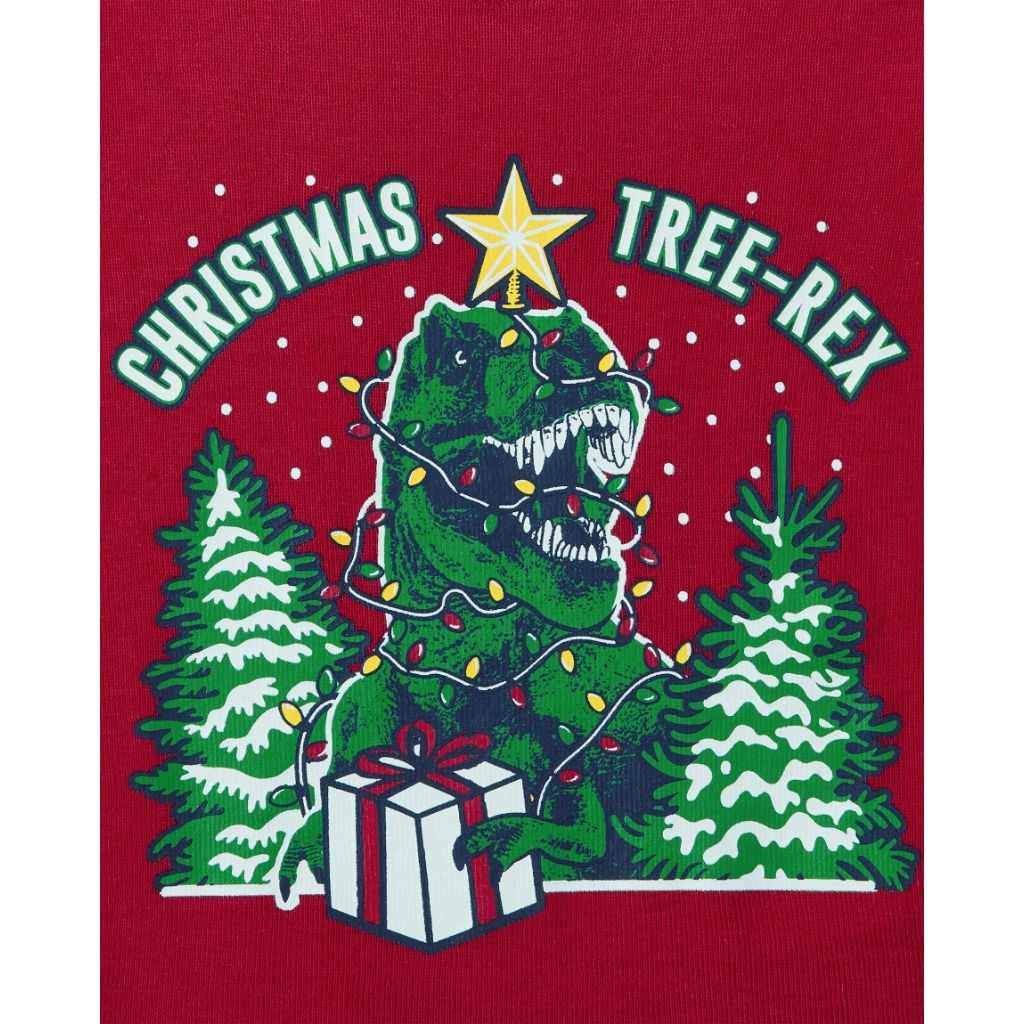 The Children's Place Baby and Toddler Matching Family Christmas Tree-Rex Snug Fit Cotton Pajamas in Red | Size 3-6 M