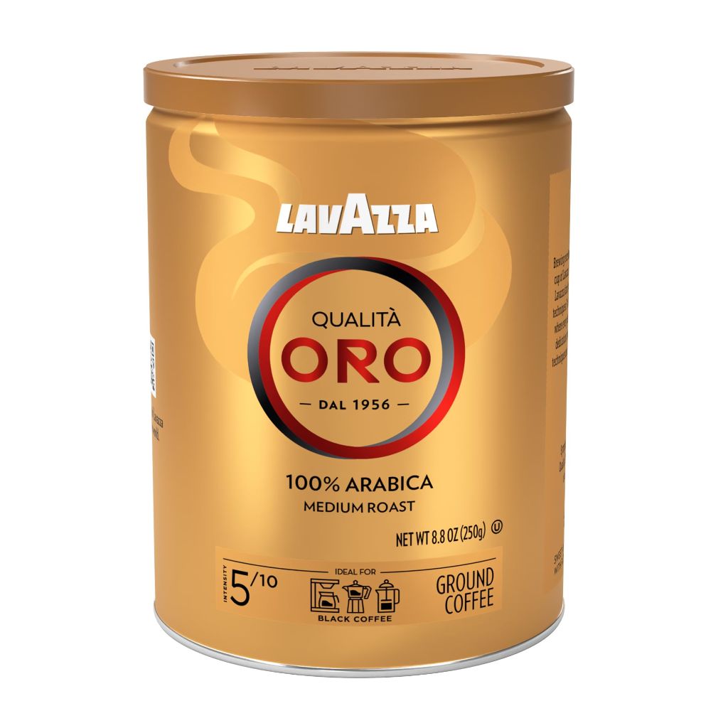 Lavazza Qualità Oro Ground Coffee, Medium Roast, 100% Arabica, 8.8 oz Tin (Pack of 4)