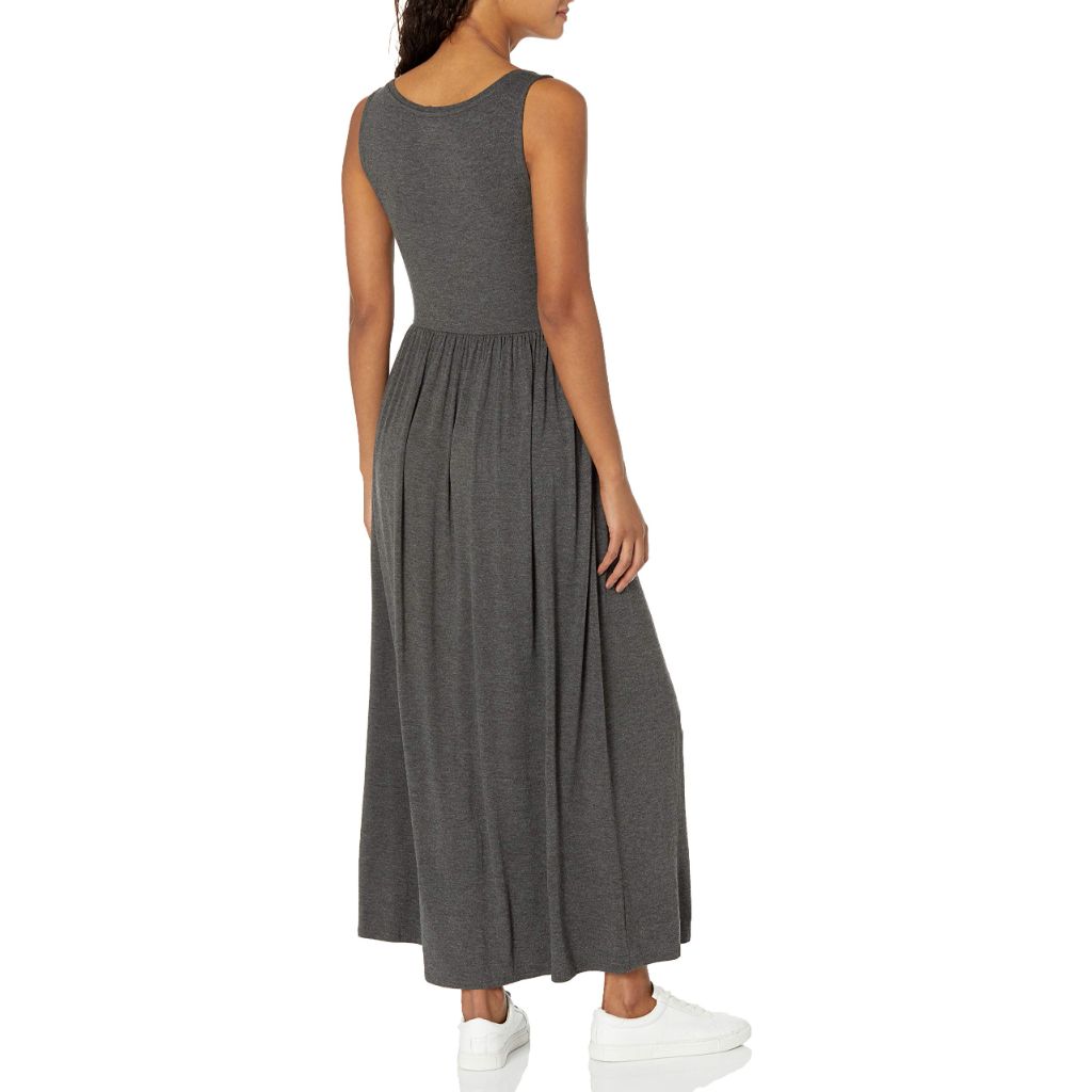 Amazon Essentials Women's Tank Waisted Maxi Dress, Charcoal Heather, XX-Large