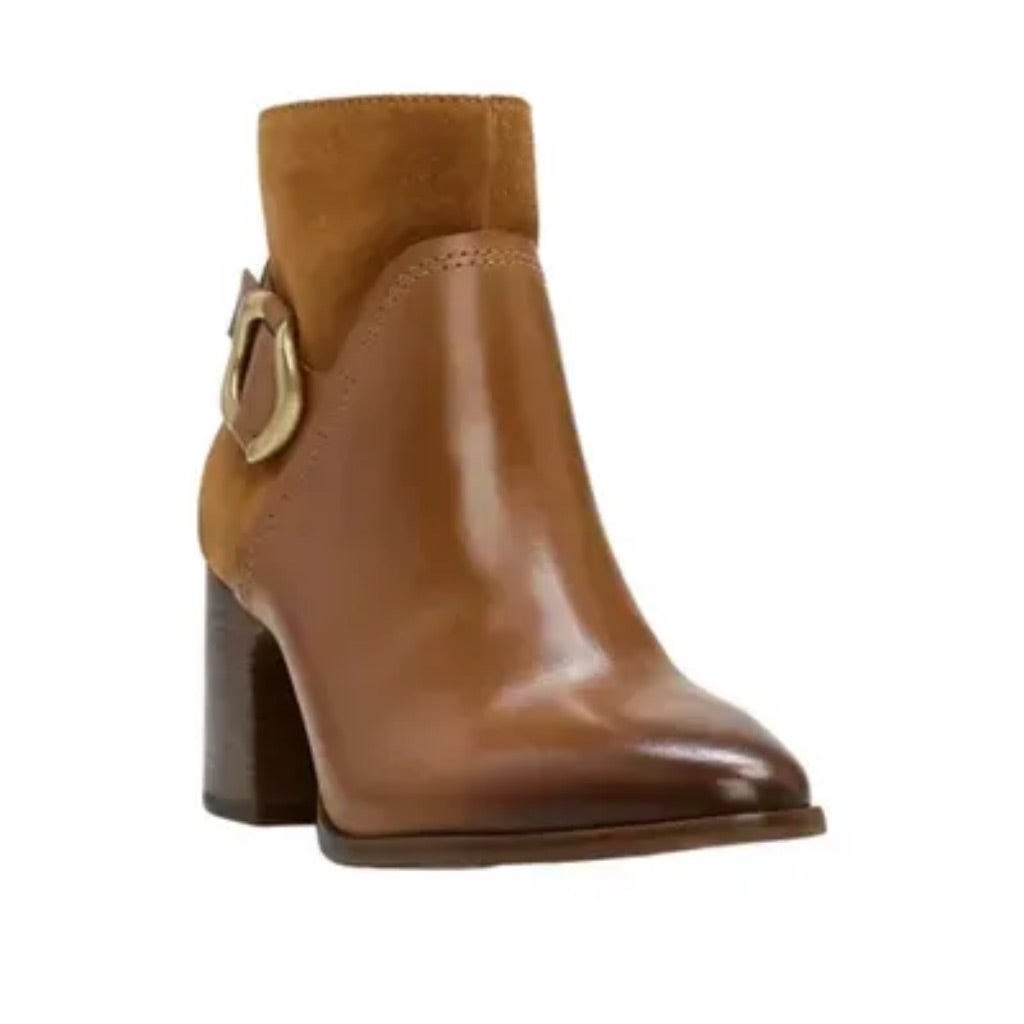 Vince Camuto Women's Evelanna Stacked Heel Bootie, Brown, Size 11
