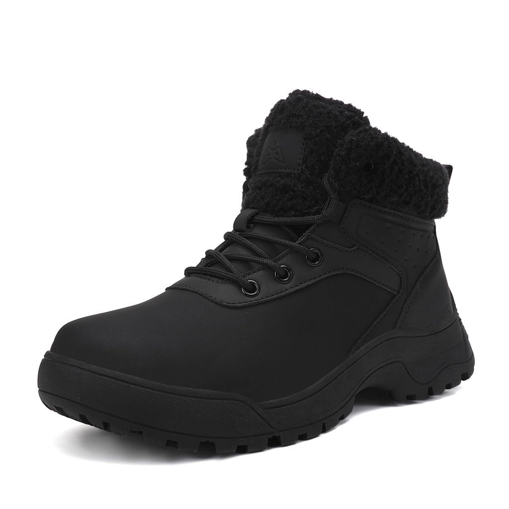 SZ 7, AZBZCZ Womens Snow Boots Ankle Non-Slip Cold Weather Fur Lined Warm Winter Shoes | Black