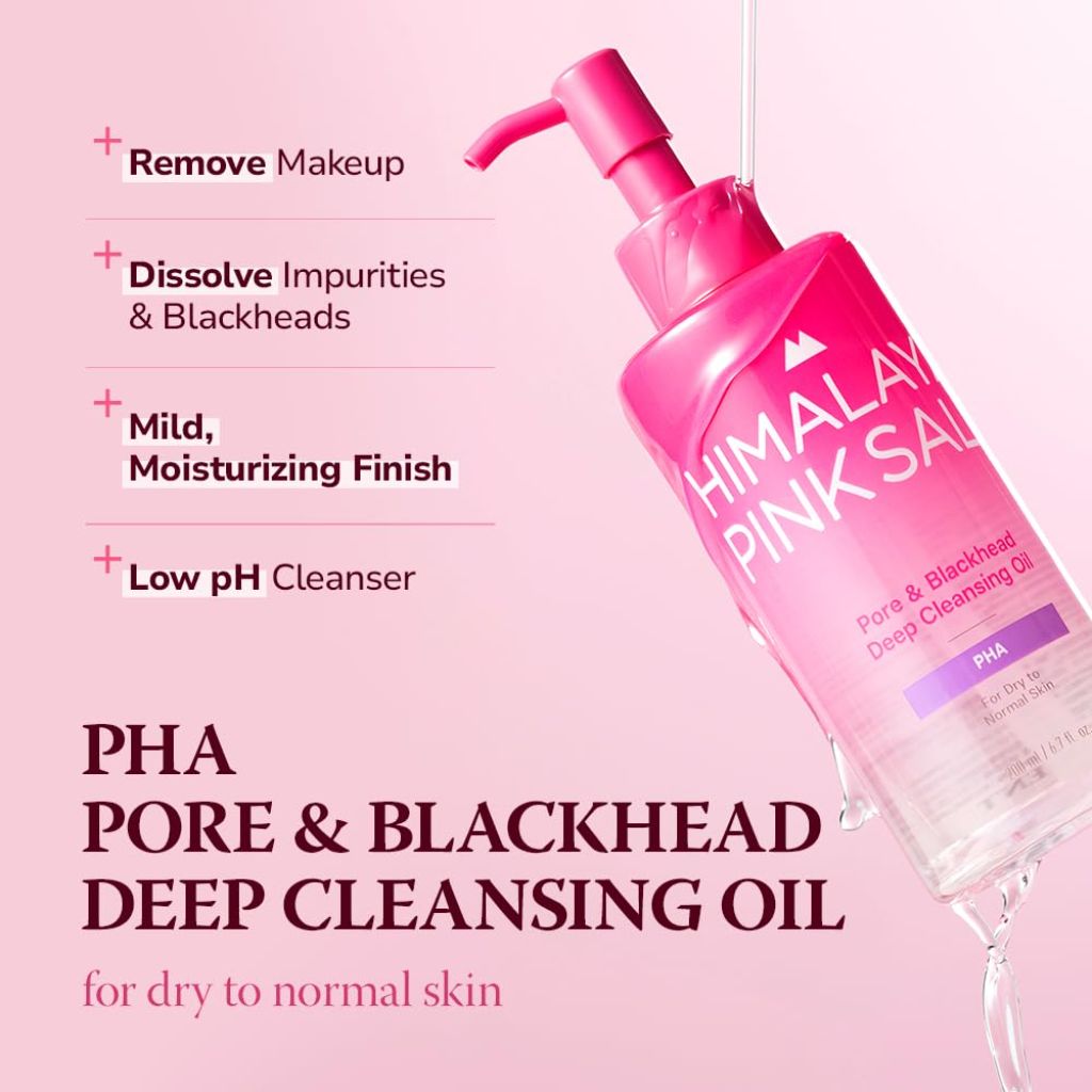 HIMALAYA PINKSALT Pore & Blackhead Deep Cleansing Oil PHA, 6.7 fl oz (2 Pk)
