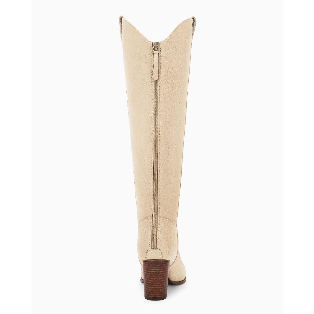 SZ 10, Women Cowboy Knee High Boots Suede Chunky Block Heel Square Toe Tall Riding Boots