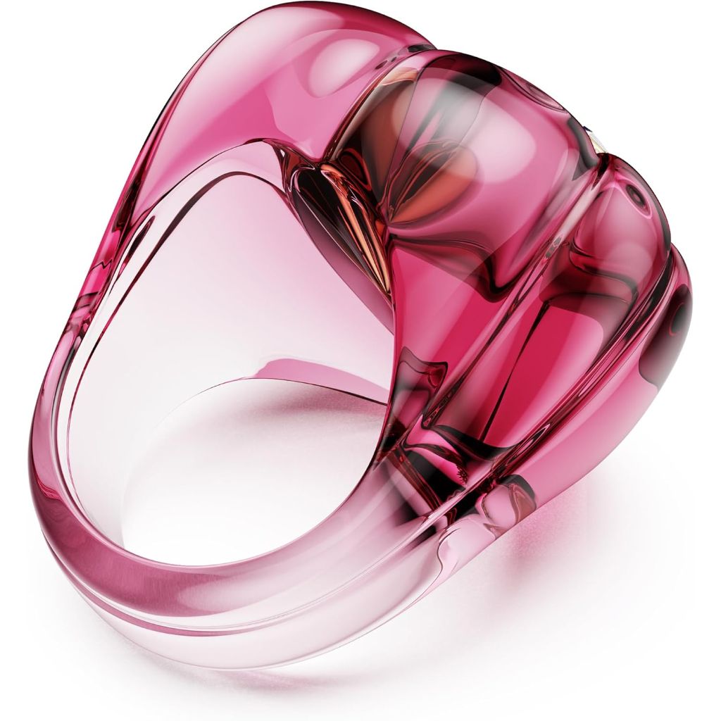 Swarovski Dulcis cocktail ring, Heart cut, Pavé, Heart, Pink, Size 6 3/4