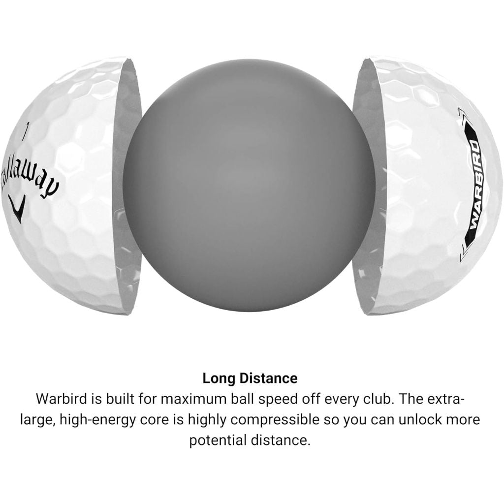 Callaway Warbird Golf Balls Designed for Distance, Sleeve of 3 White Golf Balls
