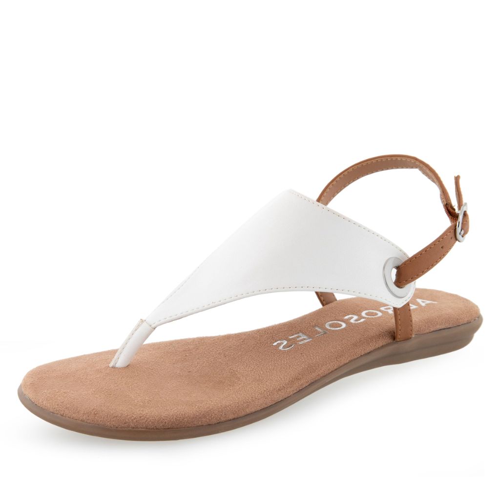 SZ 11M, Aerosoles Women's CONCLUSION Flat Slingback Thong Sandal | White