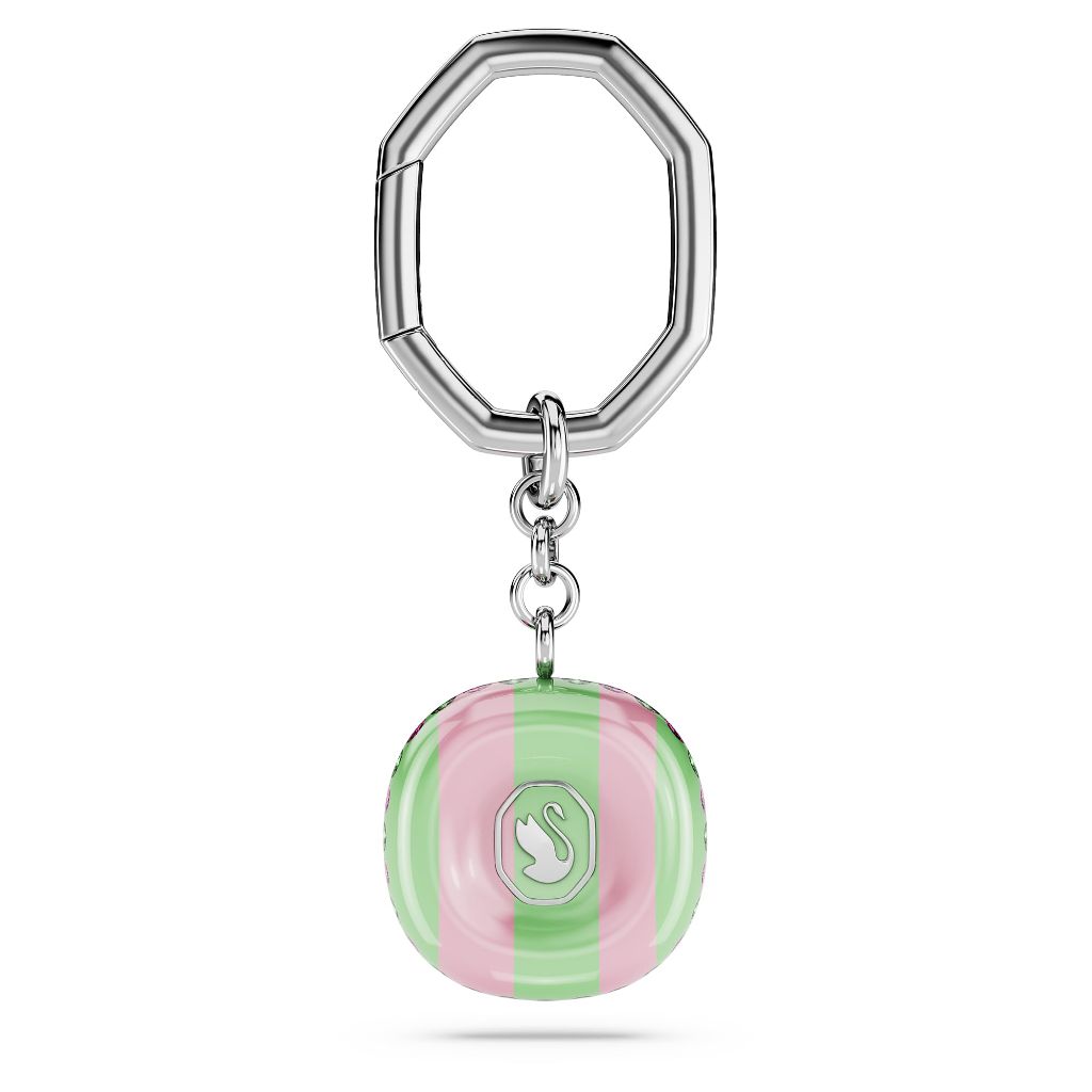 Swarovski Dulcis Octagon Cut Key Ring, Green & Pink, Rhodium Finish Keyring (5713885)