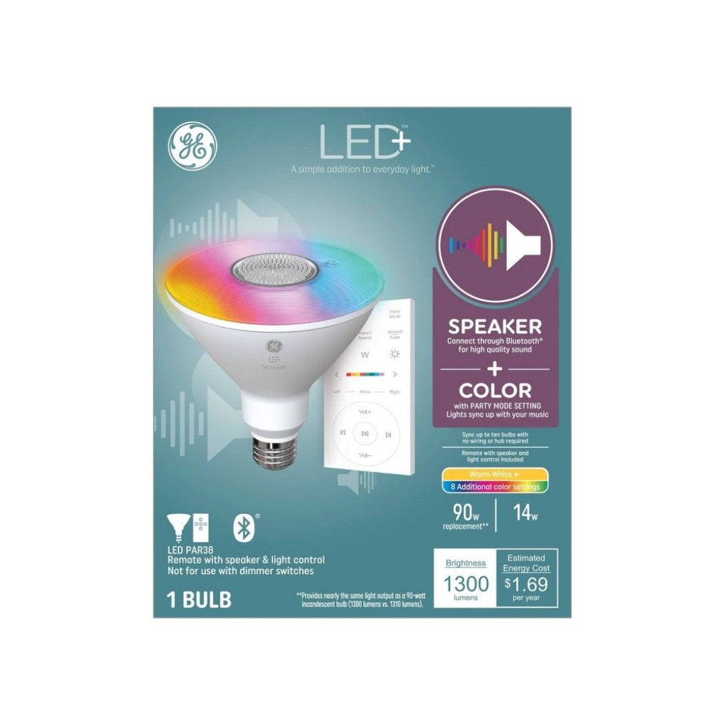GE LED Speaker and Color Changing PAR38 Outdoor Floodlight Bulb