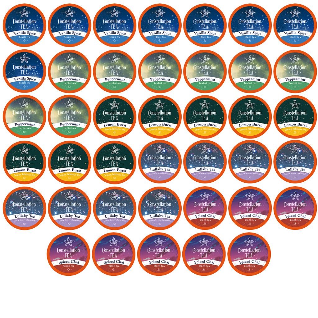 Constellation Tea Assorted Variety Pack Sampler Keurig K-Cup Tea Pods, 40ct.