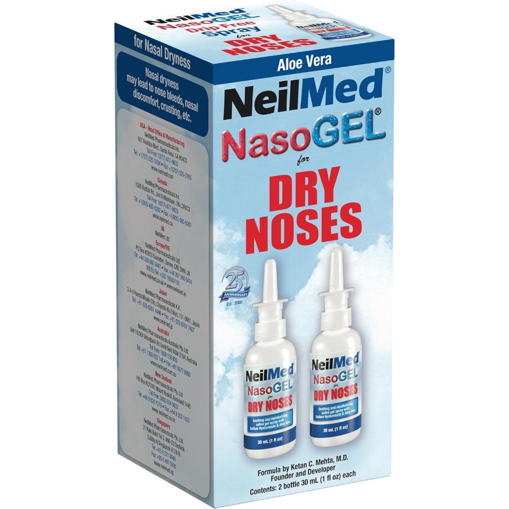 NeilMed NasoGel Drip Free Gel Spray for Dry Noses - 1 fl. oz. (2 Pack)