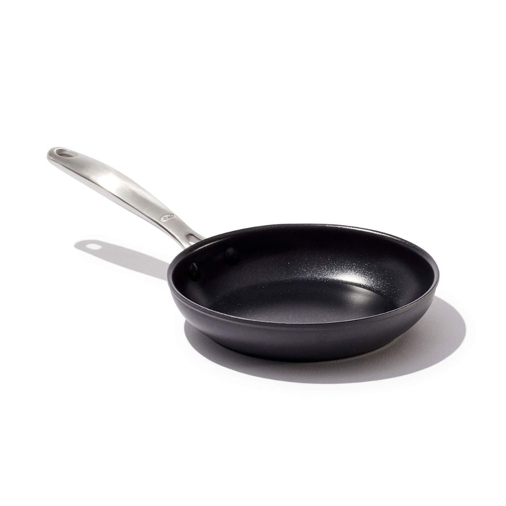 OXO Enhanced 8" Frying Pan Skillet, PFAS-Free Ceramic Nonstick, Stainless Steel Handle - Black
