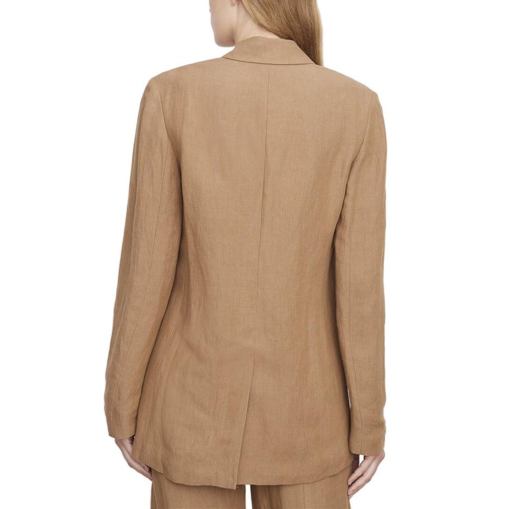 Vince Womens Double Breasted Boyfriend Blazer, Tobacco, 4 US