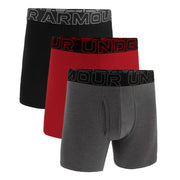 Under Armour Performance Cotton Boxer - Solid 6in 3-Pack, Castlerock Heather - Core, SM