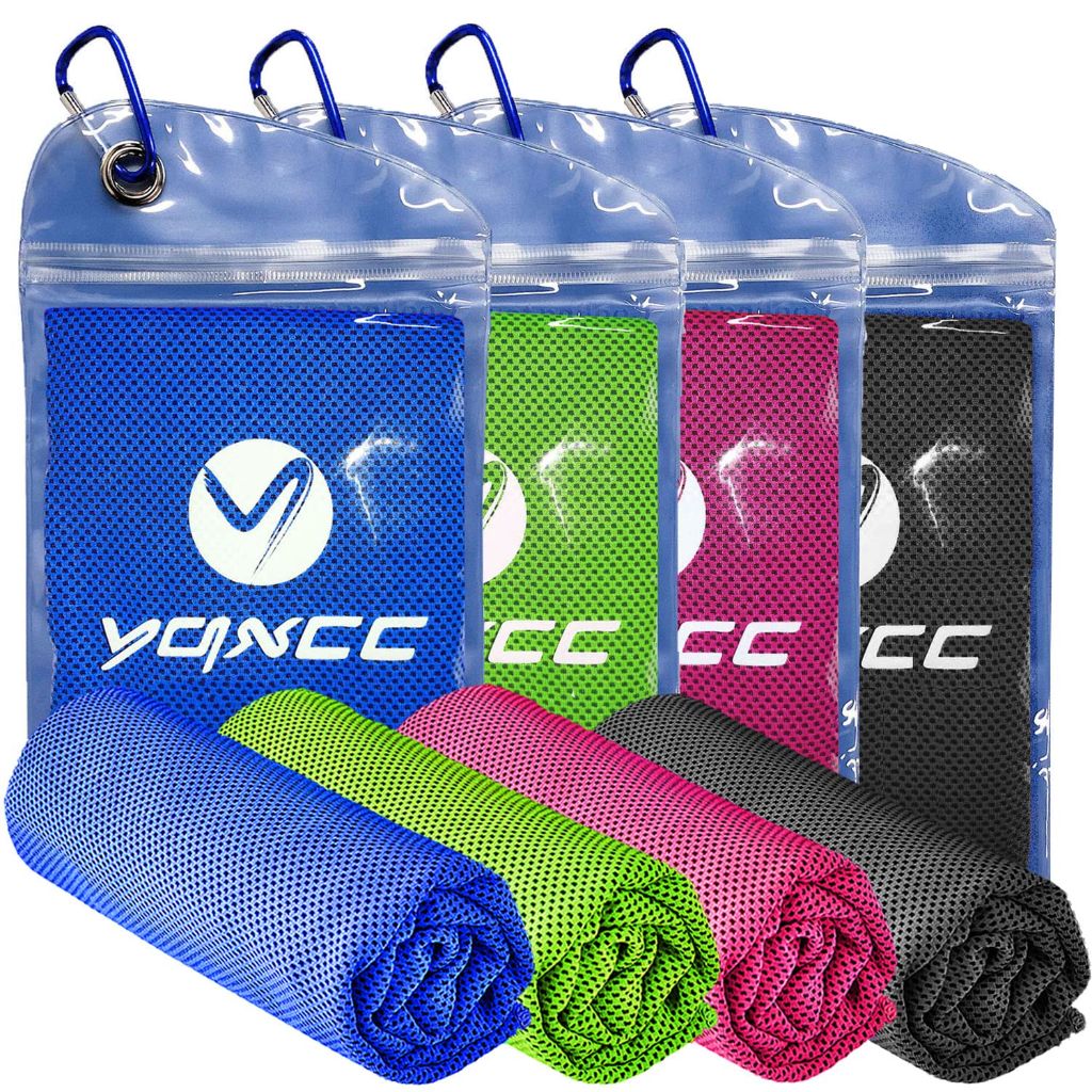 YQXCC Cooling Towels, Soft Microfiber - Multicolor, 47" x 12" (4 Pack)