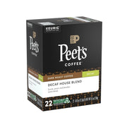 Peets Coffee Decaf House Blend Dark Roast Keurig K-Cup Coffee Pods, 22ct