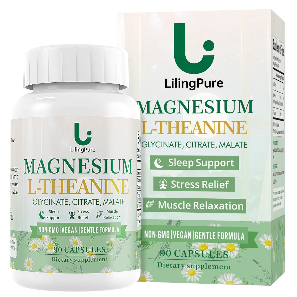 LilingPure Triple Magnesium Complex with L-Theanine | 200mg Magnesium | 90 Capsules