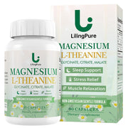 LilingPure Triple Magnesium Complex with L-Theanine | 200mg Magnesium | 90 Capsules