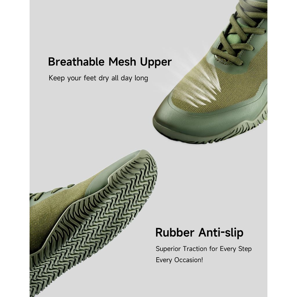 MANUEKLEAR Zero Drop Wide Toe Box Shoe for Men &  Women, jade Green size-8