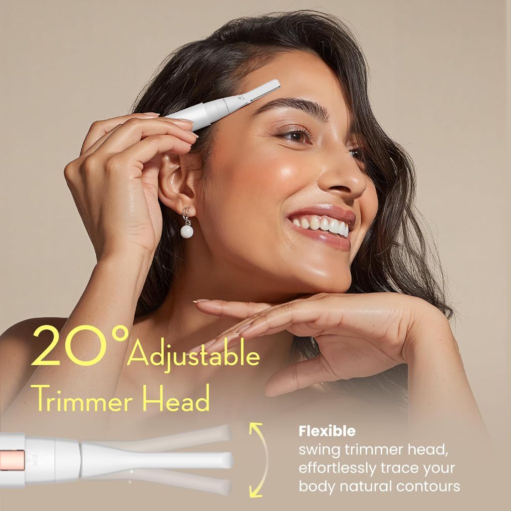 OLVO SLIM-Electric Facial Hair Remover for Women with Pivoting Head | White