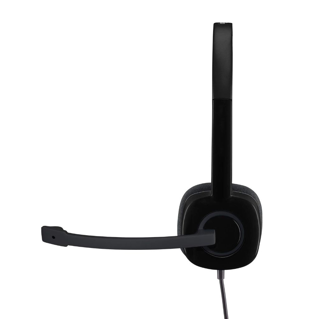 Logitech H151 Wired Headset, 3.5 mm Audio Jack, in-Line Controls - Black