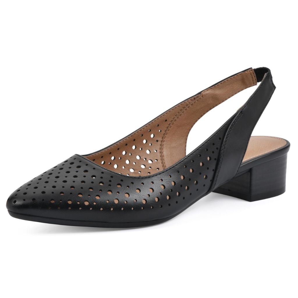 WHITE MOUNTAIN Women's Boronic Low Block Heel, Black/Smooth - size 6W