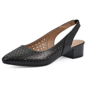 WHITE MOUNTAIN Women's Boronic Low Block Heel, Black/Smooth - size 6W