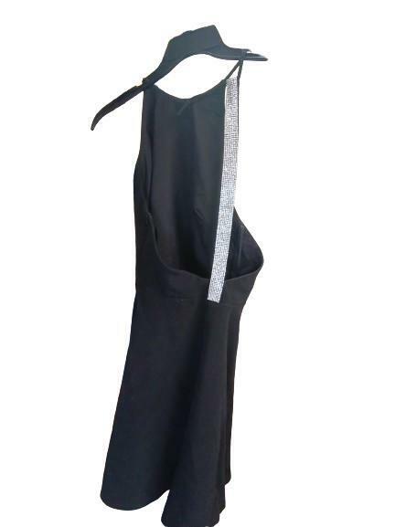 HALSTON Women's Davina Dress in Stretch Crepe - Black - Size 6 - Damaged