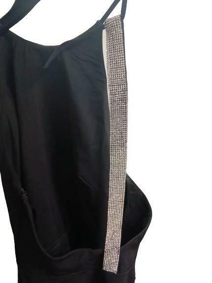 HALSTON Women's Davina Dress in Stretch Crepe - Black - Size 6 - Damaged