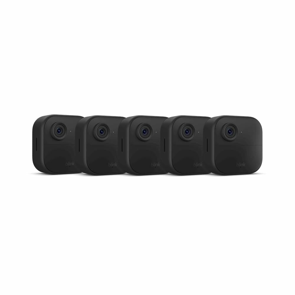 Blink Outdoor 4 Smart Battery-Powered 5 Camera Security System, Wireless, Black