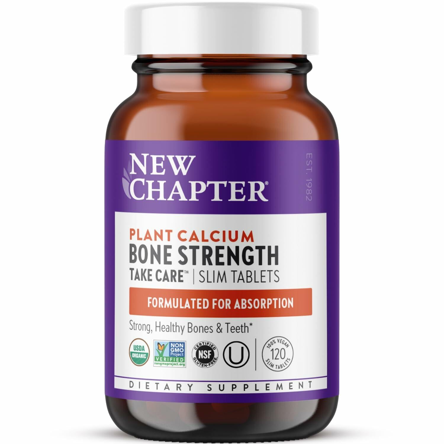 New Chapter Plant Calcium Bone Strength Take Care Slim Tablets, 120ct