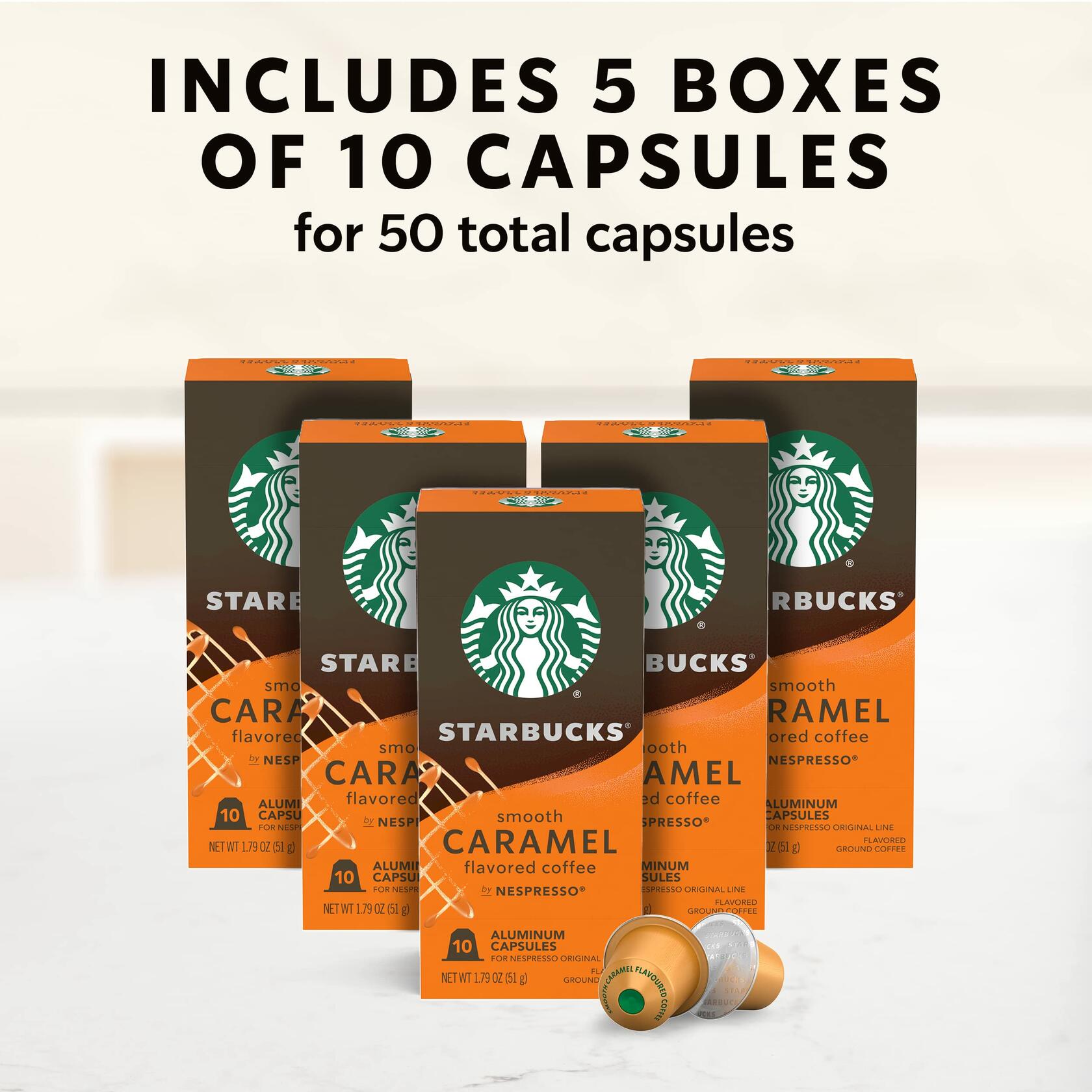 Starbucks by Nespresso Original Line Caramel Flavored Coffee Capsules - 50ct
