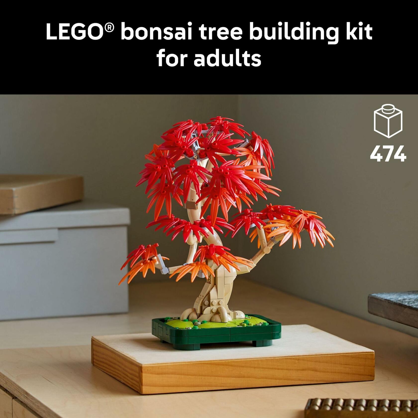LEGO Botanicals Japanese Red Maple Bonsai Tree Building Set 10348 - Ages 18+ - 474 Pieces (Damaged Box)