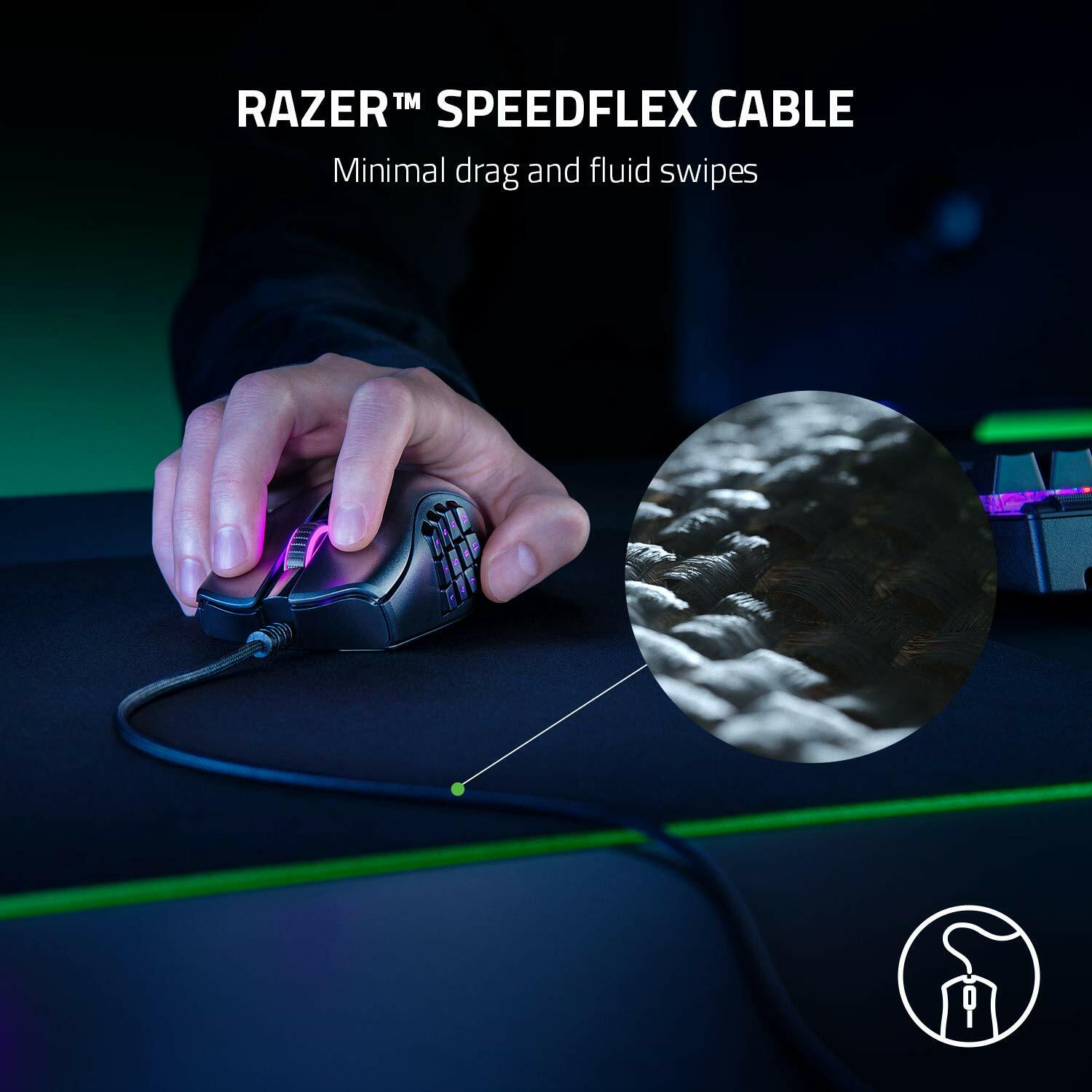 Razer Naga X Wired MMO Gaming Mouse: 18K DPI Optical Sensor, Chroma RGB - Black