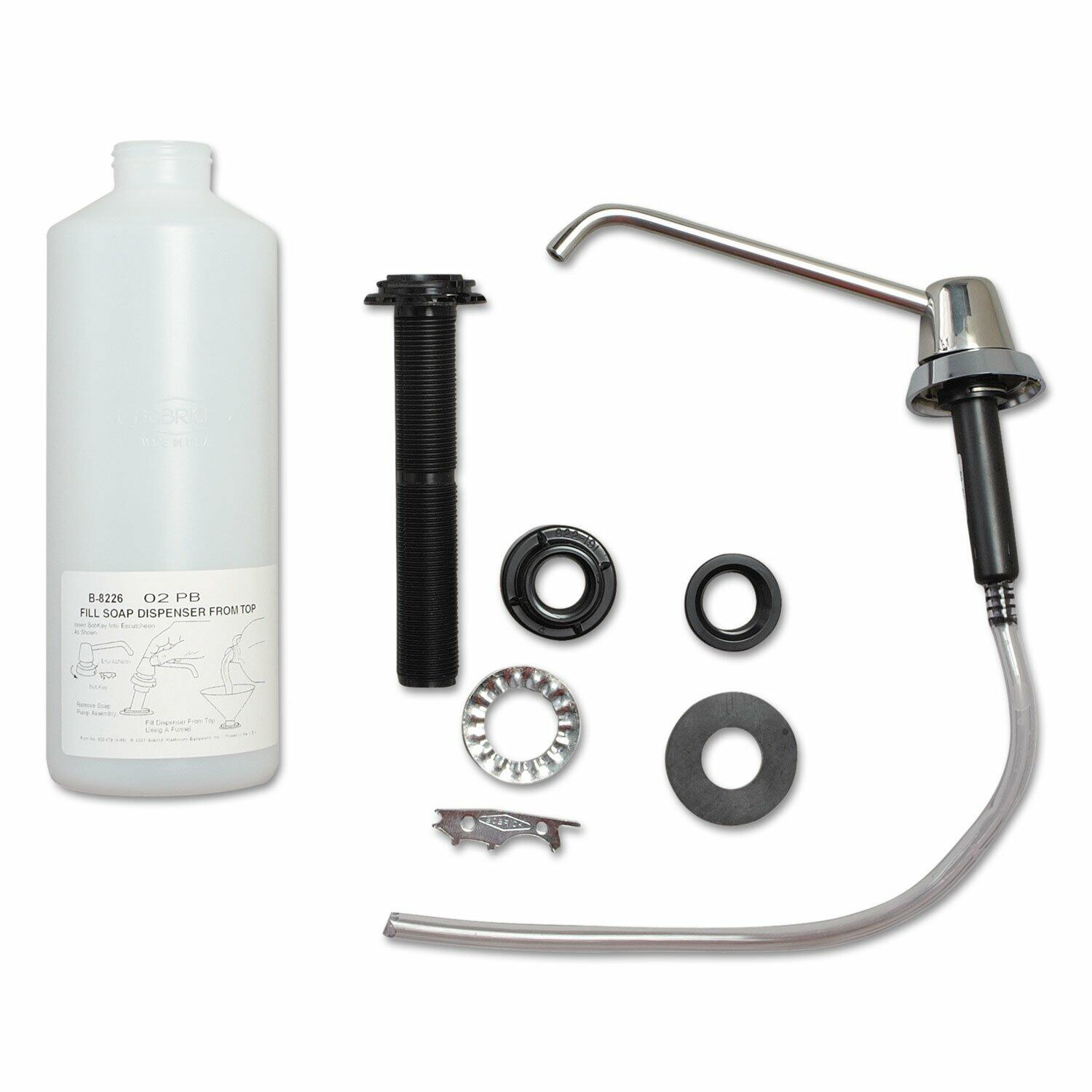 Bobrick Commercial Liquid & Lotion Soap Dispenser, 6" Spout, 34 fl oz Top Fill, Polished Chrome (B-8226)