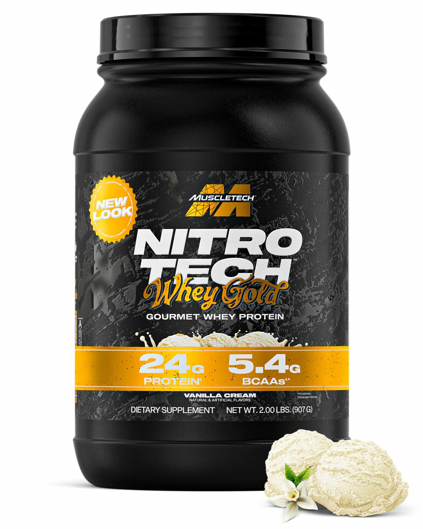 MuscleTech Nitro Tech 100% Whey Gold Protein Powder - Vanilla Cream, 2lb