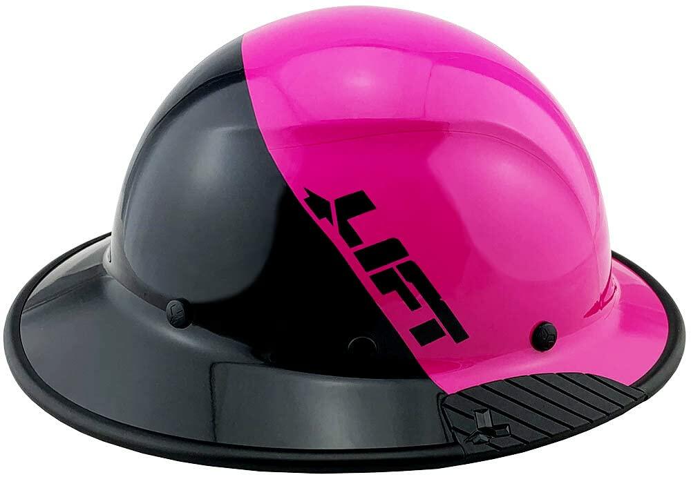 Lift Safety Dax Fifty/50 Full Brim Hard Hat - Pink Fiber Resin
