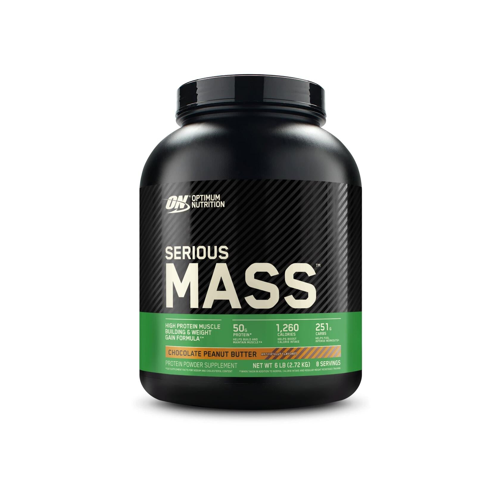 Optimum Nutrition Serious Mass Protein Powder, Chocolate Peanut Butter, 6lb (8 Servings)
