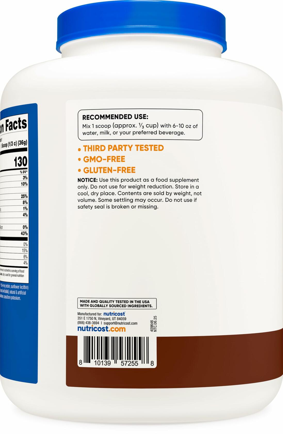 Nutricost Whey Protein Concentrate Powder, Milk Chocolate, 5 lb (63 Servings)