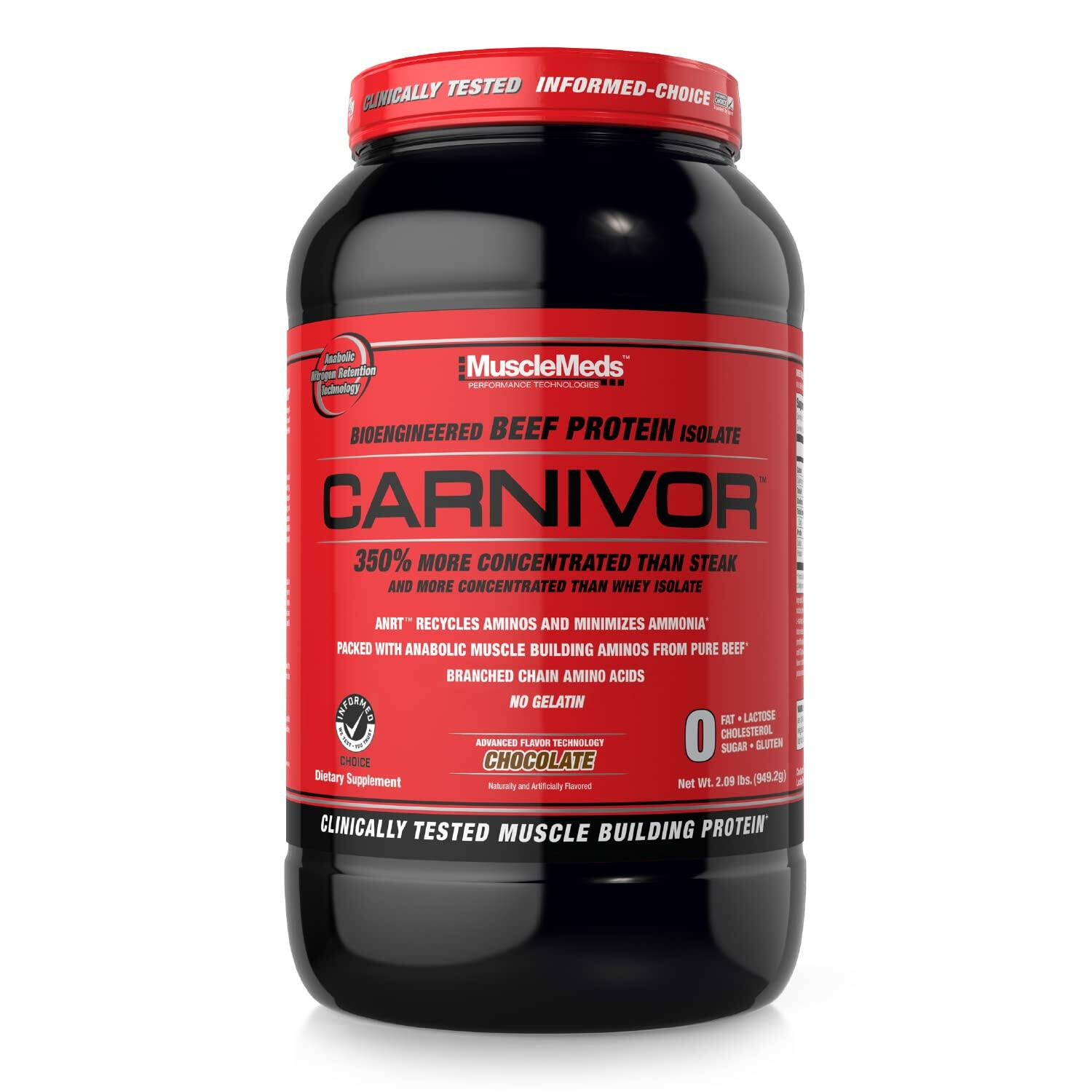 MuscleMeds Carnivor Hydrolyzed Beef Protein Isolate Powder, Chocolate, 2lb (28 Servings)