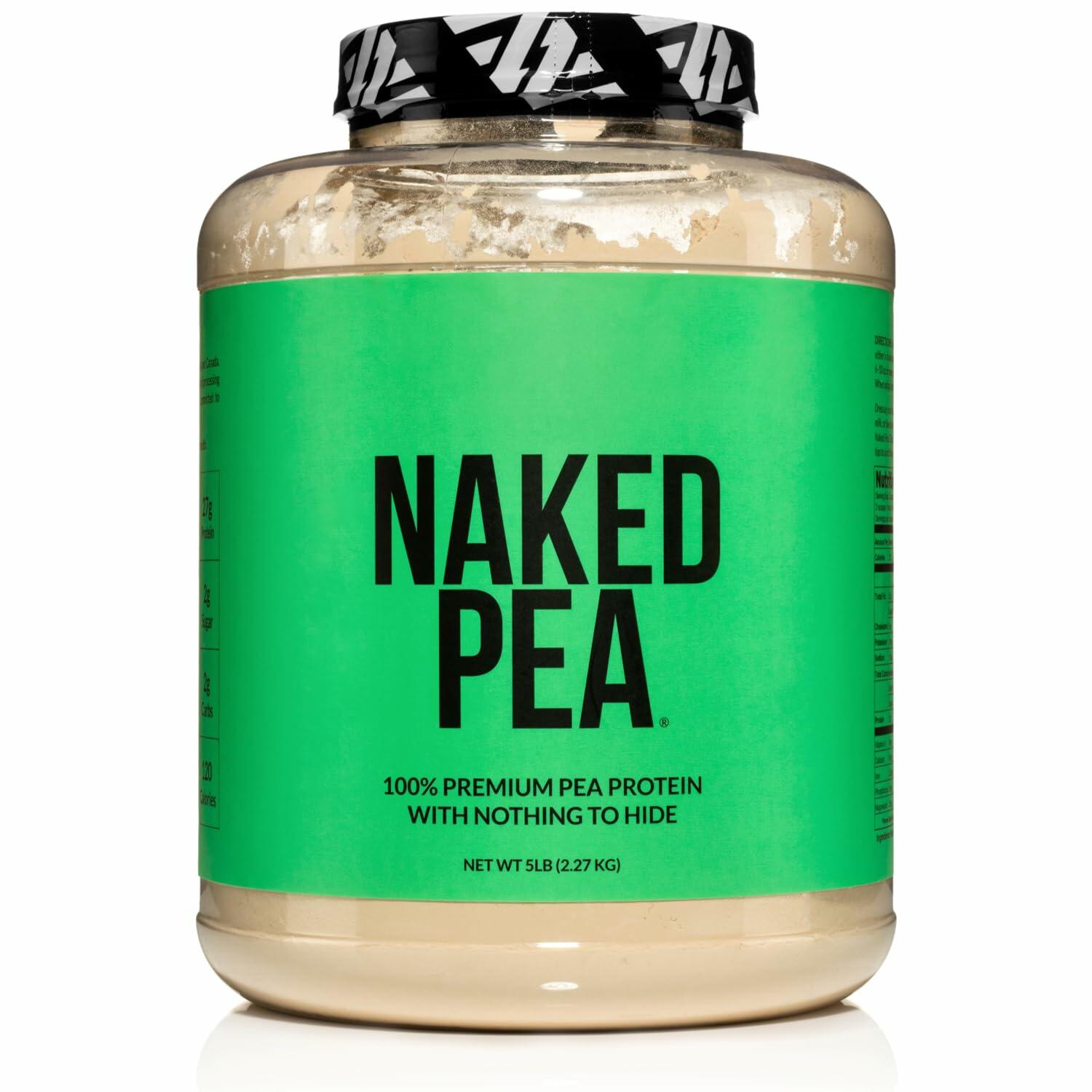 Naked Pea Protein Powder, Unflavored, 5lb (76 Servings)