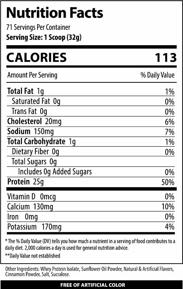 Alpha Supps ISO Whey Isolate Protein Powder, Snicker Doodle, 5lb (71 Servings)