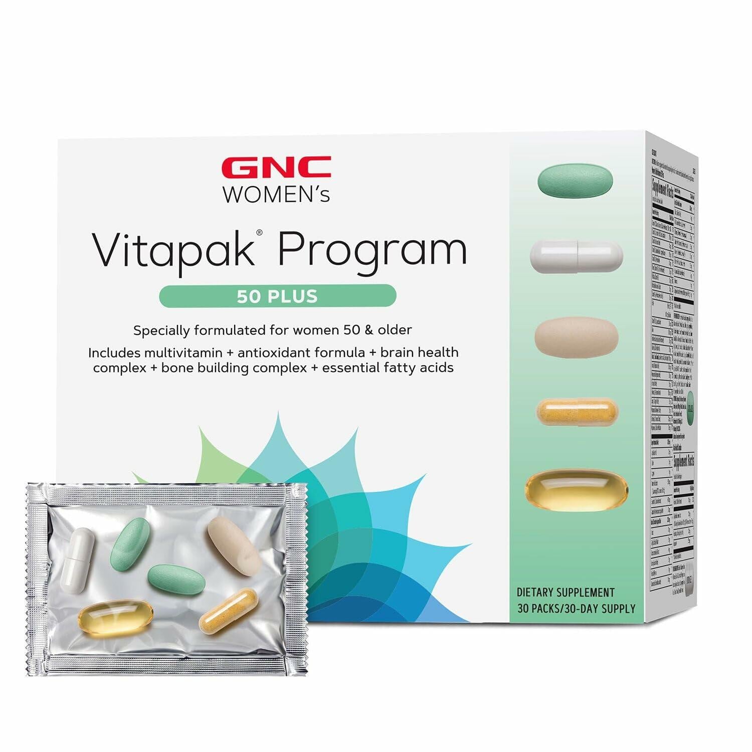 GNC Women's Vitapak Program 50 Plus Vitamin Packs, 30 Packs