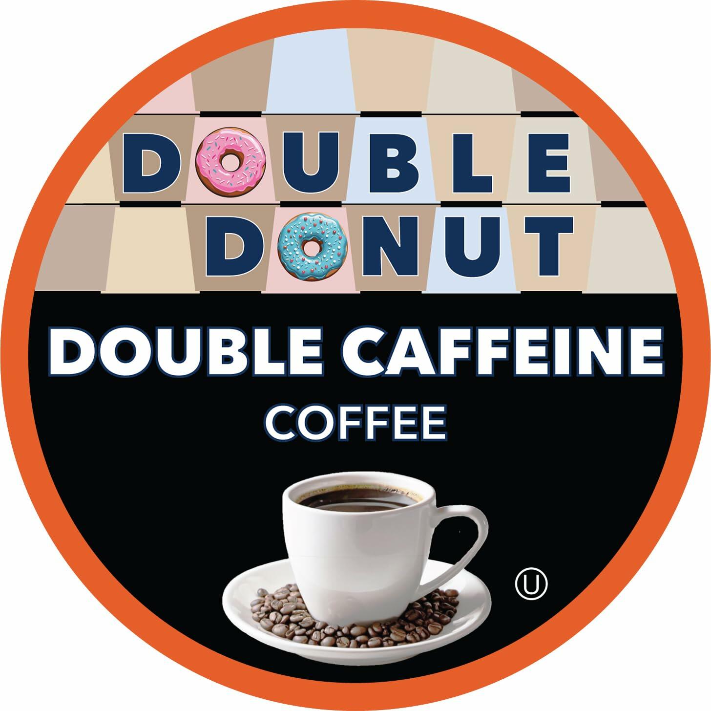 Double Donut Double Caffeine Recyclable Keurig K-Cup Coffee Pods, 80 Pods