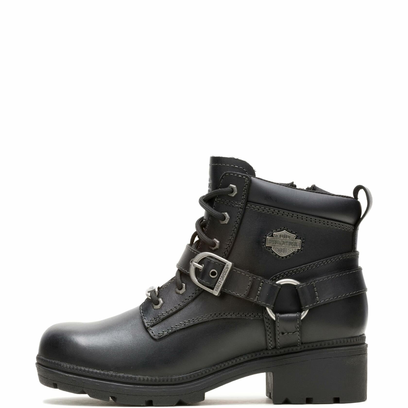 Harley-Davidson Footwear Women's Tegan Round Toe Motorcycle Boots, Black - Size 8