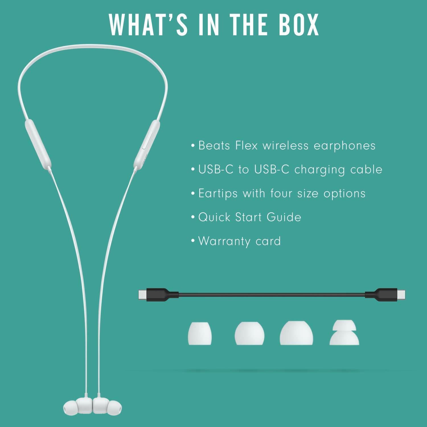 Beats Flex Wireless Bluetooth Earphones, Magnetic with Built-In Mic - Smoke Gray