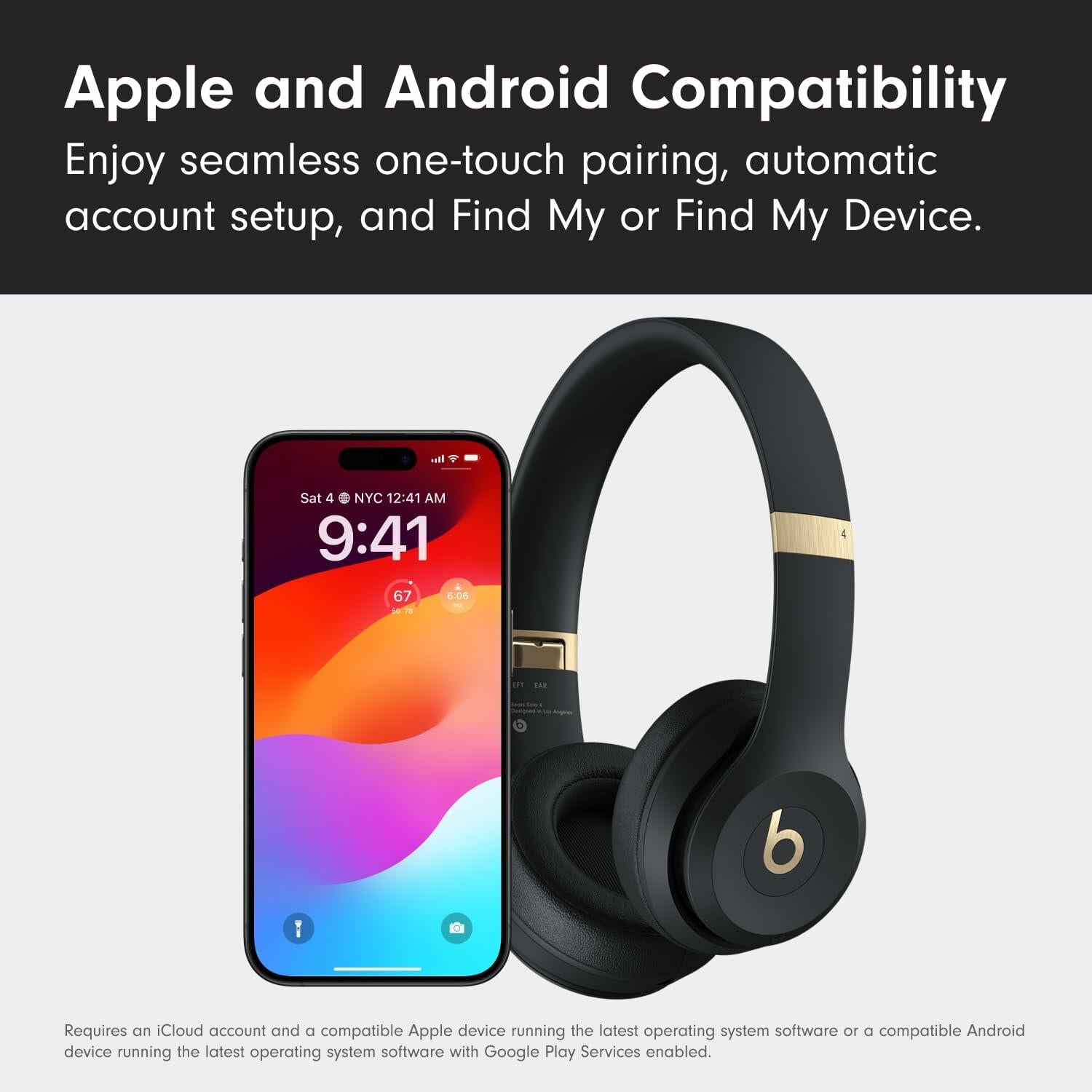 Beats Solo 4 Bluetooth Wireless On-Ear Headphones - Black/Gold
