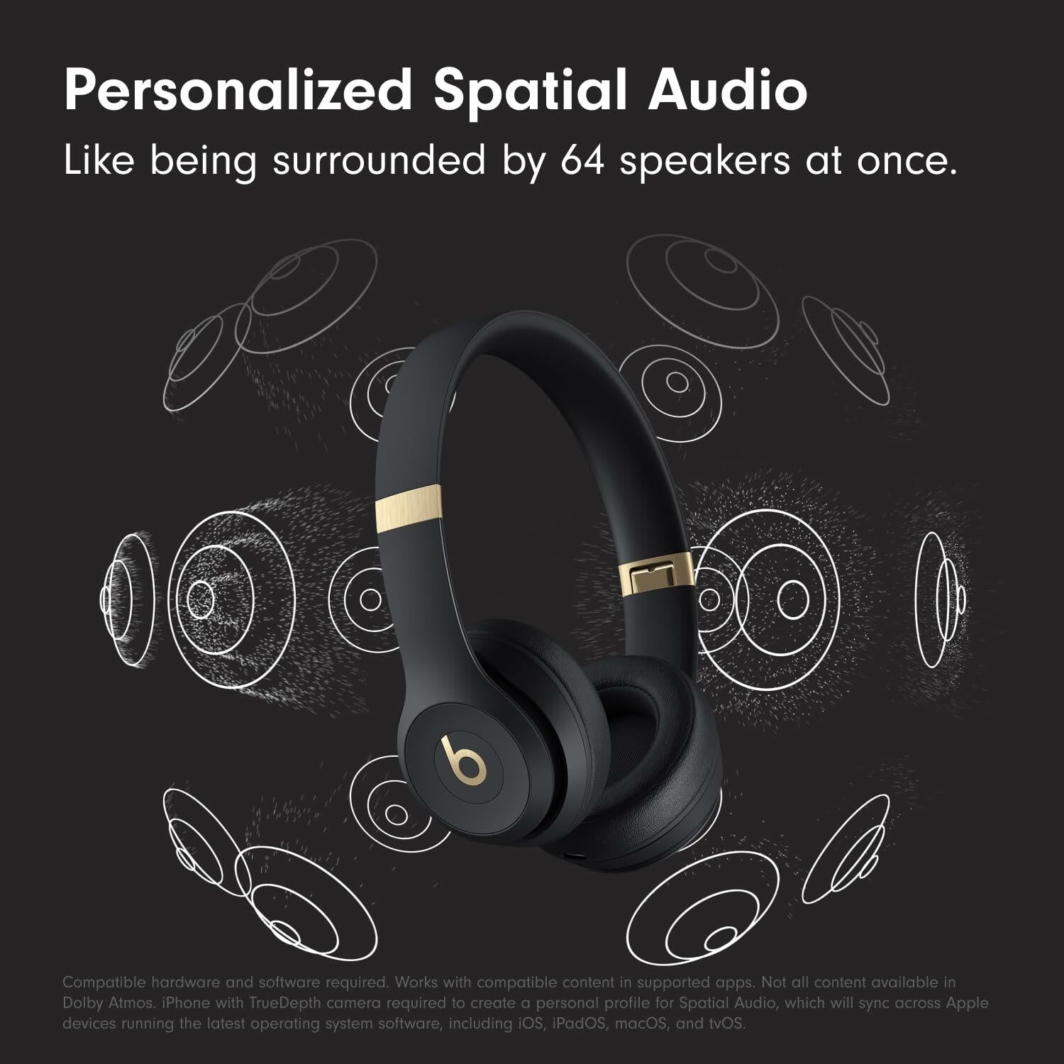 Beats Solo 4 Bluetooth Wireless On-Ear Headphones - Black/Gold