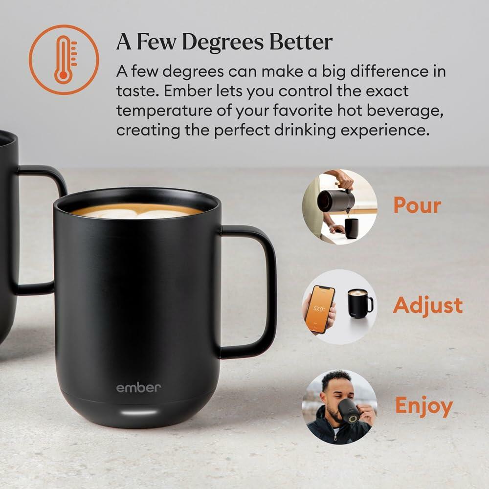 Ember Temperature Control Mug 2 - 10oz Stainless Steel Smart Mug - Black