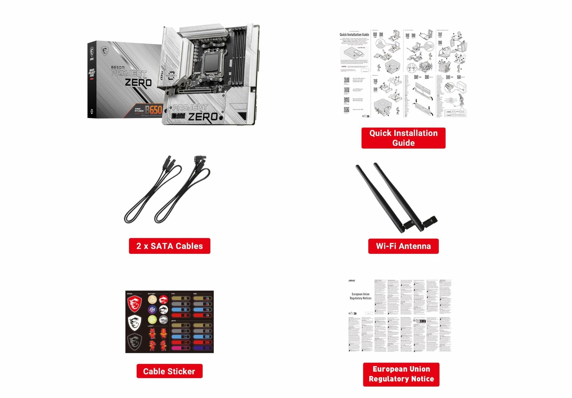 MSI B650M Project Zero Gaming Motherboard, AMD Ryzen 9000/8000/7000, DDR5, AM5